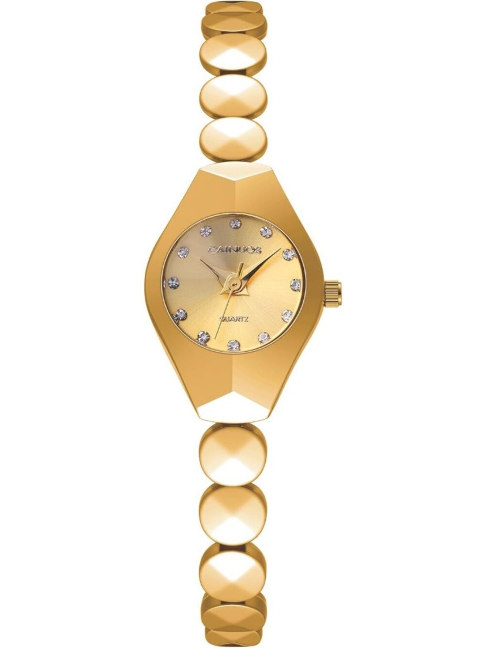 Women's Gold Stainless Steel Band Elegant Minimalist Quartz Dress Wrist Watches